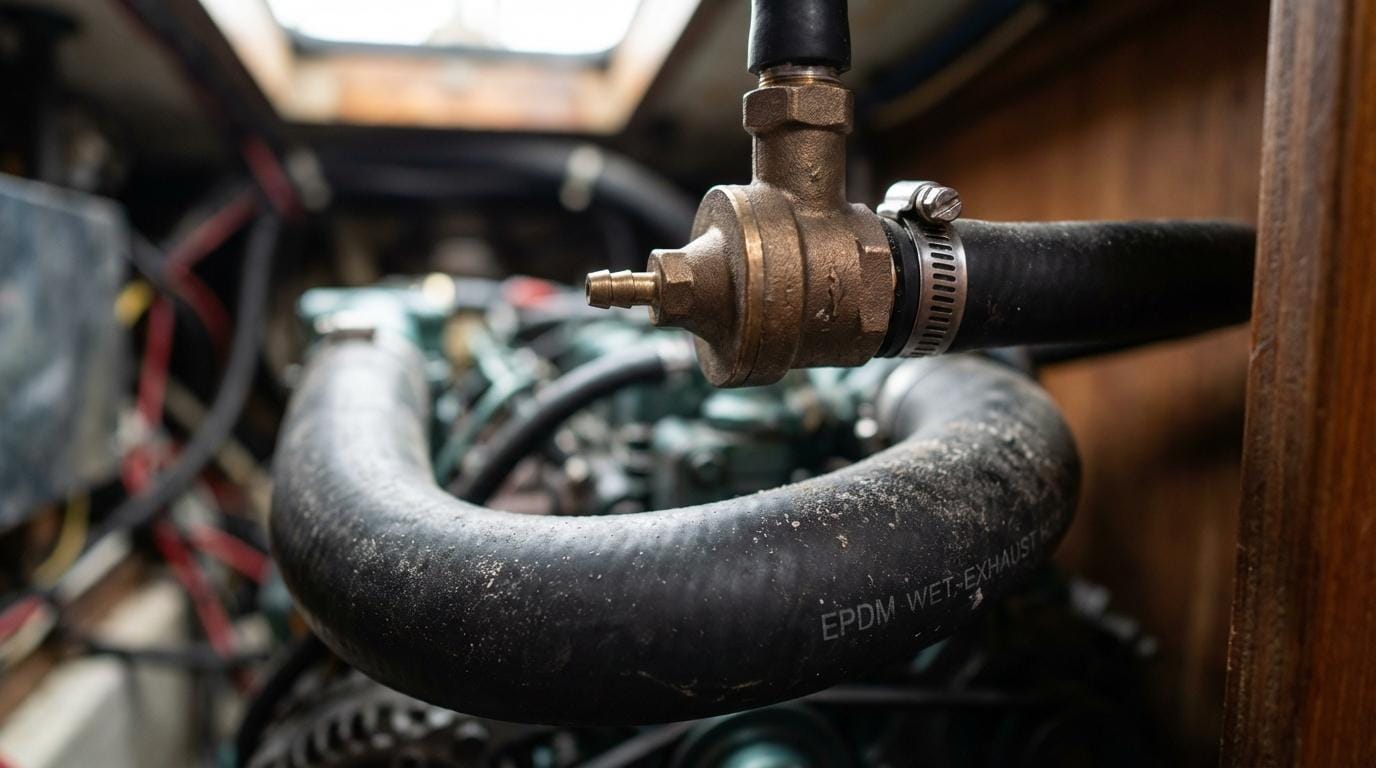 dimensionering-vaad-udstoedning Sådan dimensionerer du et vådt udstødningssystem: udstødningsslange, vandlås, svanehals og gennemføring