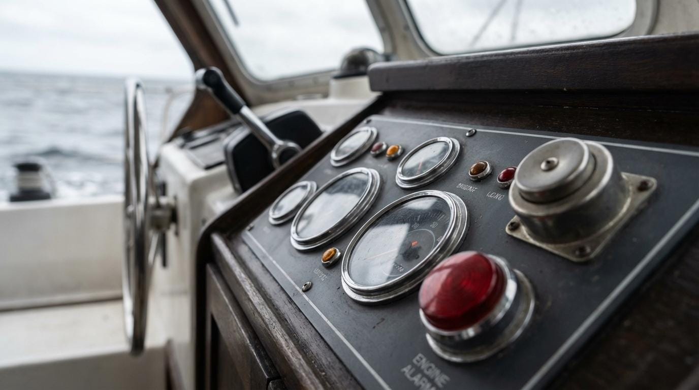 Motoralarmer til båd (VETUS): Udstødningstemperatur, kølevand og olietryk – komplet overvågning