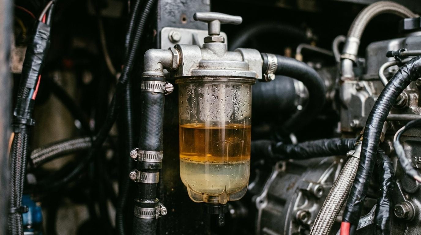 Brændstofsystem i dieselbåd forklaret: tank, udluftning, vandudskiller og returledning