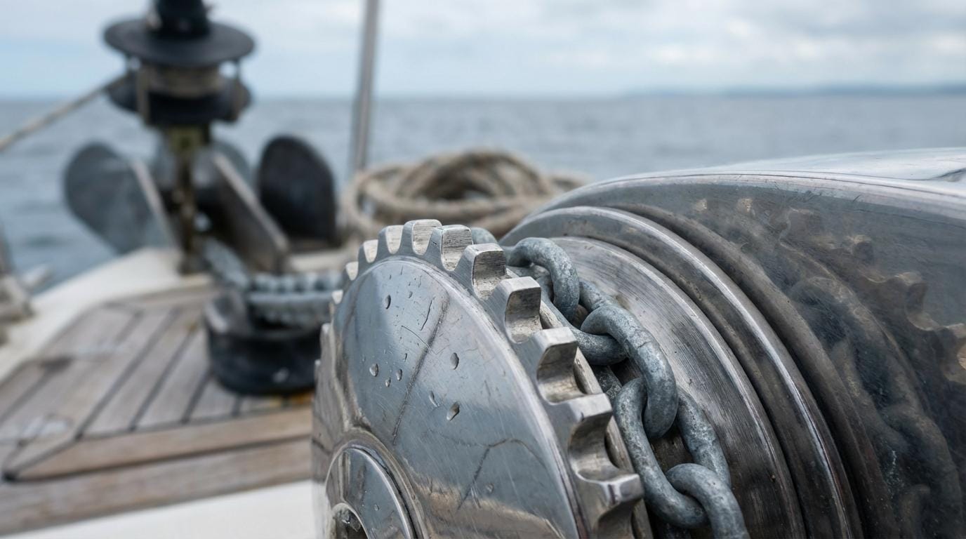 Maxwell ankerspil: vælg størrelse, kædehjul (DIN 766/ISO), fjernbetjening og reservedele