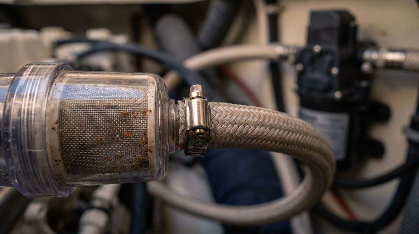 VETUS trykvandspumper, hydrofor og filtre – stabilt vandtryk ombord