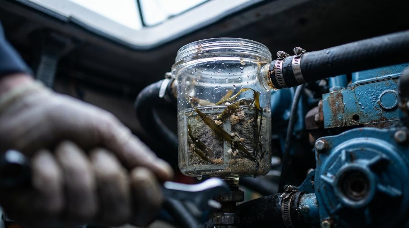 Kølervandssystem på bådmotoren forklaret: søvand, varmeveksler, termostat og alarmtegn