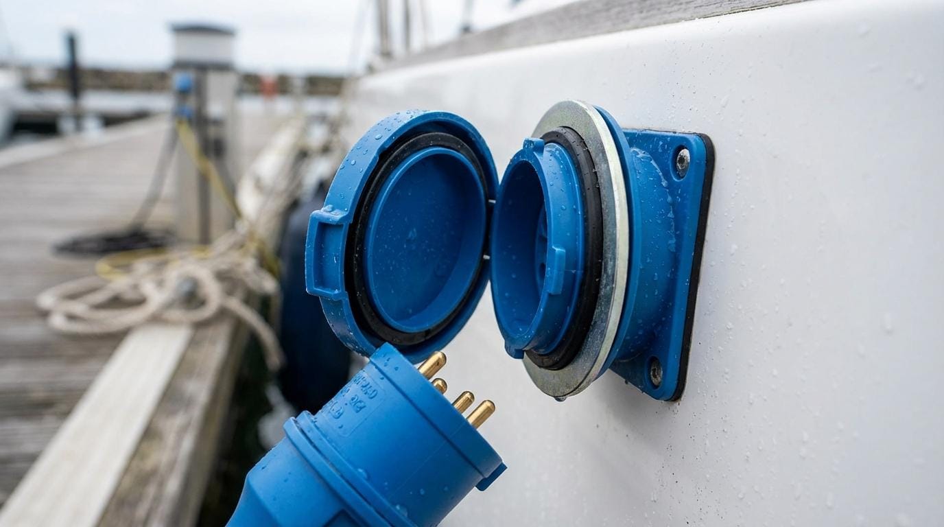 Landstrøm-udstyr til båd: CEE-indtag, kabler, RCBO/jordfejl og galvanisk isolator – komplet løsning