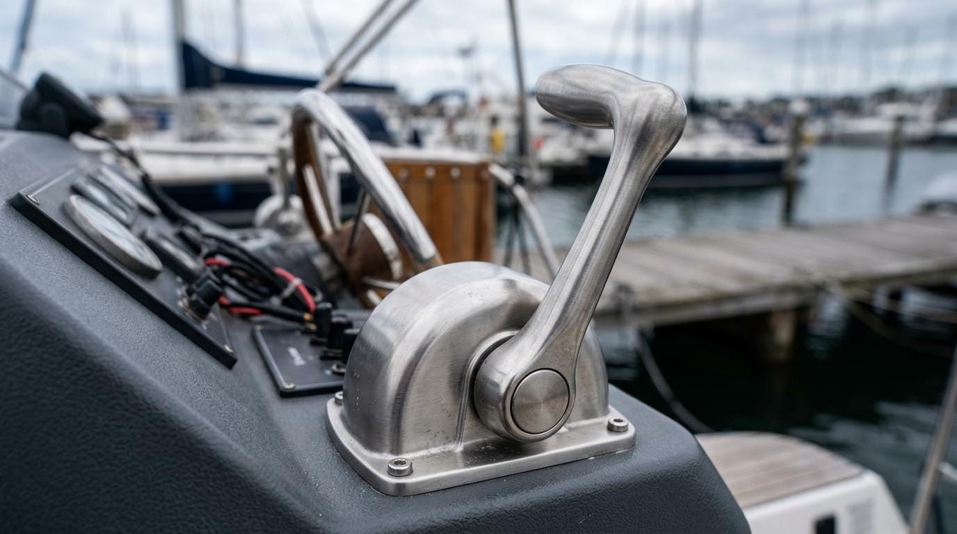 Fjernbetjening til gas/gear (VETUS): kontrolbokse, greb, kabler og tilbehør til sikker manøvrering